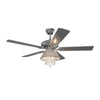 52" Ceiling Fan 5 Blades 3 Speed LED Crystal Chandelier Lamp with Remote Control