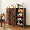Pantry Cabinet Floor Storage Cabinet with Adjustable Shelves-Brown