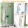 Coat Rack Free Standing Coat Rack Entryway Wooden Coat Tree Stand w/ 12 Hooks