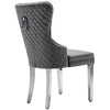 Dining Chairs Set of 2/4/6 Fabric Upholstered Kitchen Chairs w/ Metal Legs Grey