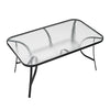 150cm Rectangle Metal Garden Dining Table Glass Top w/Parasol Hole Outdoor Patio