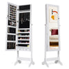 Jewelry Cabinet Lockable Jewelry Cabinet Freestanding Armoire Organizer w/Mirror