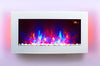 2024 TRUFLAME LED FLAMES 7 COLOUR WHITE GLASS CURVED WALL MOUNTED ELECTRIC FIRE