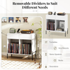 Record Player Stand Vinyl Storage Cabinet Drawers Shelves Charging Station USB C