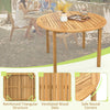 4-Person Large Round Dining Table Outdoor Acacia Wood Patio Bistro Table