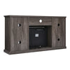 60in Grey Living Room TV Stand w/ Electric Fireplace Fire Log Stove Unit Cabinet