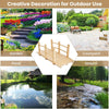 1.5M Wooden Garden Bridge Decorative Arc Footbridge Walkway W/Safety Guardrails