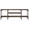 TV Cabinet Smoked Oak 121x35x45 cm Engineered Wood&Iron