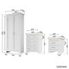 White Bedroom Furniture Set Matt Wardrobe Chest of Drawer Bedside Table Cabinet