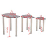 Nest Of 3 Nested Nesting Tables Side End Coffee Table Glass/Wood for Living Room
