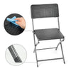 Square Garden Plastic Patio Dining Table & Folding Chairs Outdoor Furniture Set