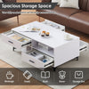 High Gloss Coffee Table MDF Drawer Shelf Storage Living Room Lounge Metal Legs