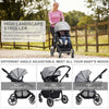 2 in 1 Baby High Landscape Stroller Foldable Toddler Reversible Stroller Grey
