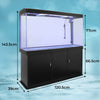 Fish Tank Aquarium Cabinet Black 300L 65 Gal LED White Gravel + Ornaments