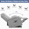 Electric Lift Rise Recliner Chair 8 Points Massage Armchair Sofa with Cup Holder