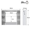 White Bathroom Cabinet Wall Mounted Mirrored LED Door Storage Cupboard w/ Shelf