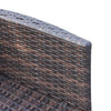 Outdoor Garden Rattan Furniture Cube Dining Set Rectangular Table 6 Chairs Brown