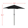 Garden Patio Parasol Sun Shade UV Protection Umbrella Steel Tilting Crank Handle