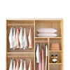 Wooden Wardrobe Pole Rod Oval Hanging Rail Tube Clothes Storage w Fittings 100cm
