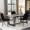 Set of 4 Dining Chairs with Backrest Metal Legs Living Room Kitchen Chairs Black