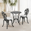 3pcs Bistro Set Cast Aluminium Outdoor Garden Patio Table &2 Chairs w/Cushions