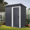 5 x 3ft Garden Shed Galvanised Metal Shed Outdoor Storage Tool Small House Grey