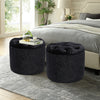 Crushed Velvet Pouffe Footstool Chairs Diamante Dressing Table Foot Stools Black
