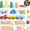 33Pcs Wooden Train Track Rail Set Magnetic Railway Xmas Kid Toy Fit Thomas Brio