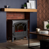 Electric Stove Heater 1850W Freestanding Fireplace LED Flame Log Effect Black