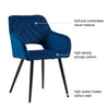 2 X Blue Dining Chair Velvet Padded Cushion Diamond Chair Kitchen Dining Room