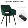 Set of 2 Armchairs Dining Chairs with Arms Velvet PU Faux Leather Chairs Kitchen