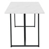 Rectangular Modern Kitchen Furniture Marble Effect Dining Table with Metal Legs