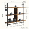 3 Tier Floating Shelving Bookshelf with Hooks for Living Room Kitchen Balcony UK