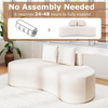 Floor Sofa Bed Curved Upholstered Lazy Couch Low Back Reading Gaming Beige Seat