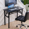 Folding Table Study Writing Desk Workstation Dining Hall Table Shelf Metal Wood
