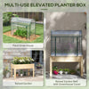 Wooden Greenhouse Planter Box With Cover Raised Garden Bed Vegetables NEW UK