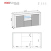 Modern 145cm TV Unit Cabinet I Stand Sideboard I Grey Gloss Doors I Free LED