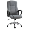 Vinsetto Linen Office Chair 360° Swivel High Back Wide Adjustable Seat Grey