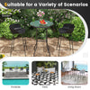 68x68CM Outdoor Bistro Coffee Table Patio Side Table Dining Table w/ Round Glass