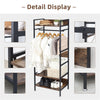 Industrial Clothes Rail Coat Stand Garment Rack Open Wardrobe w/ 3 Shelf