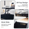 Lift up Coffee Table High Gloss LED Living Room Storage W/ Socket Outlet Black