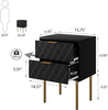 Bedside Table, Small Bedside Tables with 2 Drawers, Wooden Nightstand Table