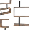Wooden S-Shaped Bookcase Living Room Modern Display Shelves Storage Unit Divider