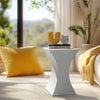 FATIVO Concrete Side Table Square Terrazzo Coffee Table Weather-Resistant Porch