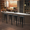 4Pcs Industrial Backless Bar Stools Bar Height Metal Stackable Stools w/Footrest