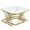 Coffee Tables Set Nest of Table Side Table with Metal Frame & Marble Pattern Top