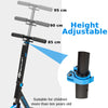 Adult Teens Kick Scooter Foldable Ride On 2 Big Wheels Adjustable W/ LED Light