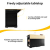 Rolling Kitchen Island Storage Trolley with Drop Leaf Top and 2 Drawers, Black