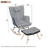 High Back Rocking Chair with Footstool Lazy Cozy Leisure Seating for Living Room