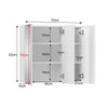 3 Door Bathroom Cabinet 6-Tier Shelf Inside Mirrored Wall Mounted Cupboard White